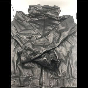 Alexander Wang Hooded Leather Bomber Jacket Size S